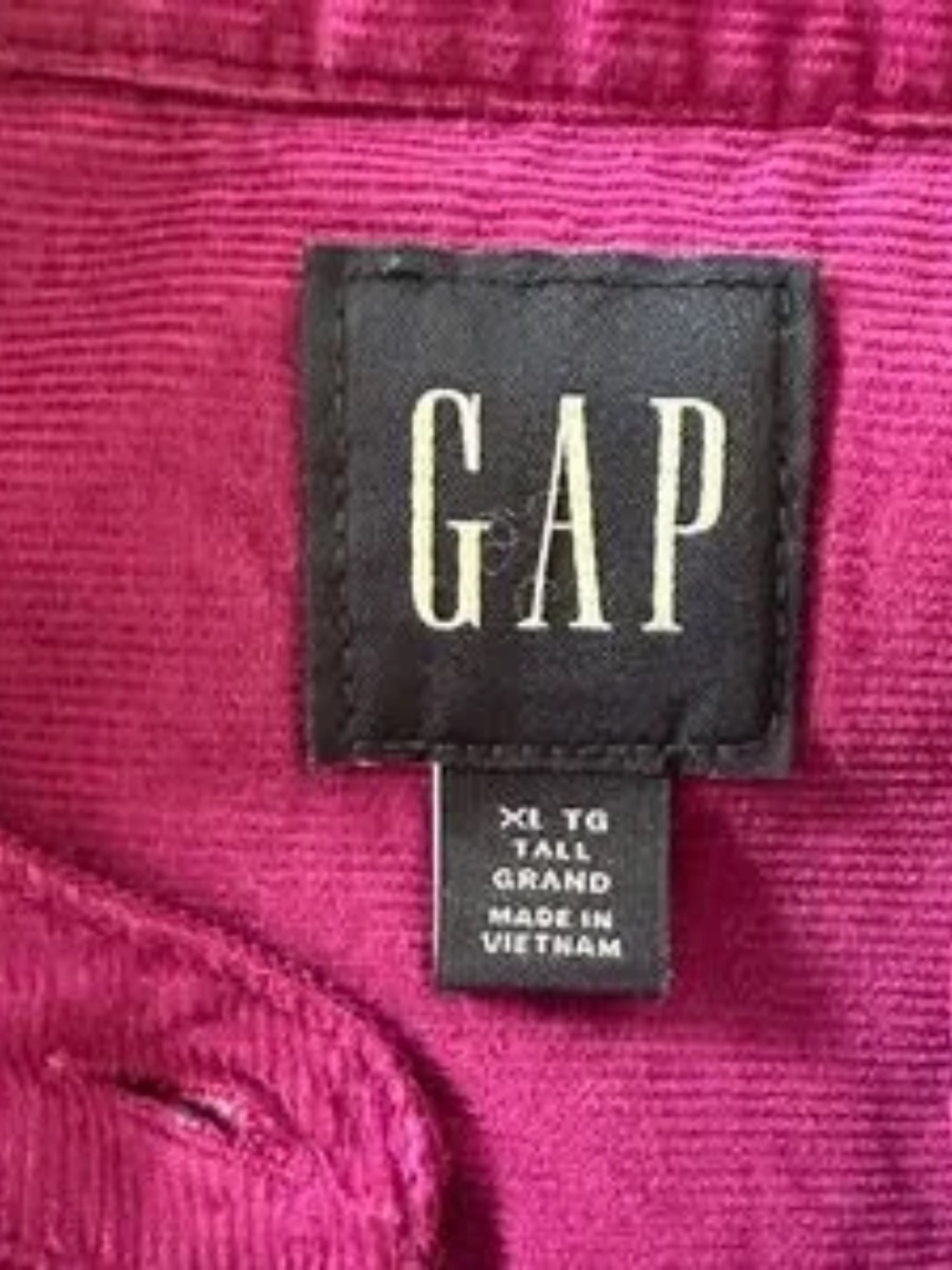 GAP Magenta Puff Sleeve Pinwale Corduroy Mini Shift Dress - Size XL Tall - Picture 12 of 15
